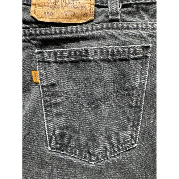 Vintage 1993 Men's Levi's 550 Orange Tab 33x30 Black Jeans Made In USA - Picture 12 of 17